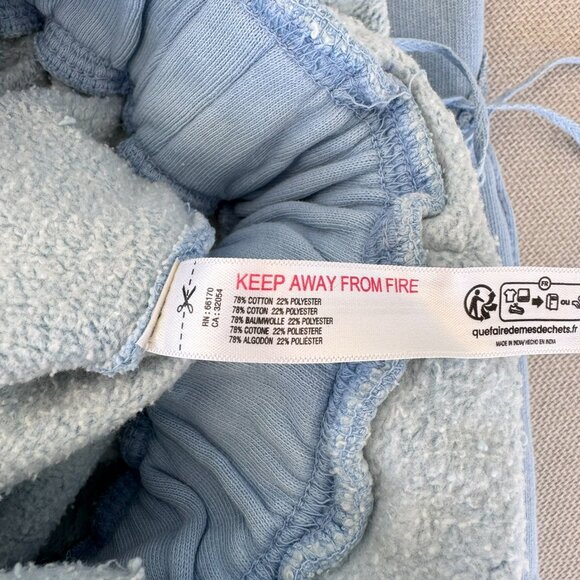 New Free People Wide Leg Fleece Sweatshirt One Piece Go Onesie Blue XS - Picture 6 of 9